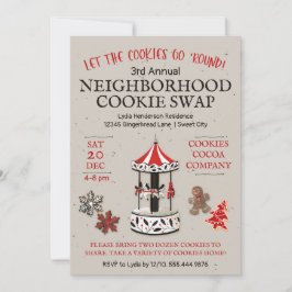 Carousel jul Cookie Swap Inbjudningar