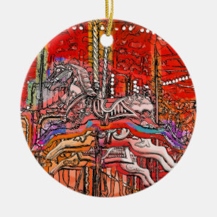 CAROUSEL JULGRANSPRYDNAD KERAMIK