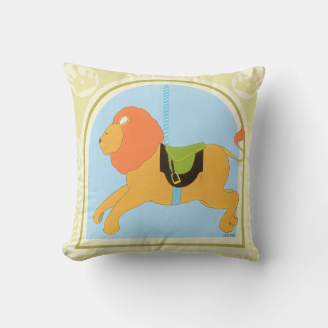 Carousel Lejon av June Erica Vess Kudde (Framsida)