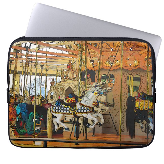 Carousel Magic - Merry-go-Round Laptop Fodral (Framsidan)