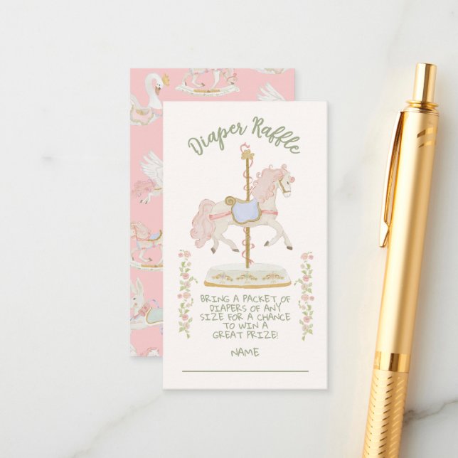 Carousel Merry-go-round Diaper Raffle Tilläggskort (Fram/Back In Situ)