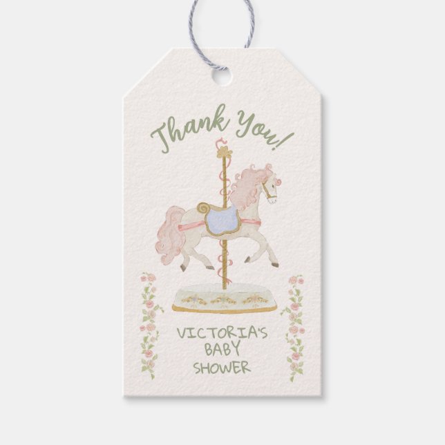 Carousel Merry-go-round Presentetikett (Framsidan)