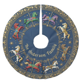 Carousel of Christmas Dreams Julgransmatta Borstad Polyester