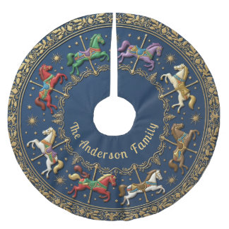 Carousel of Christmas Dreams Julgransmatta Borstad Polyester