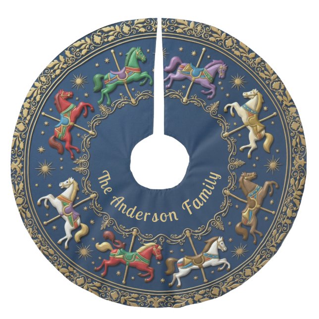 Carousel of Christmas Dreams Julgransmatta Borstad Polyester (Framsidan)