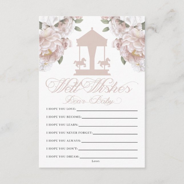 Carousel Önskemål för Baby Tilläggskort (Framsida)