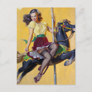 Carousel Pin Up Vykort
