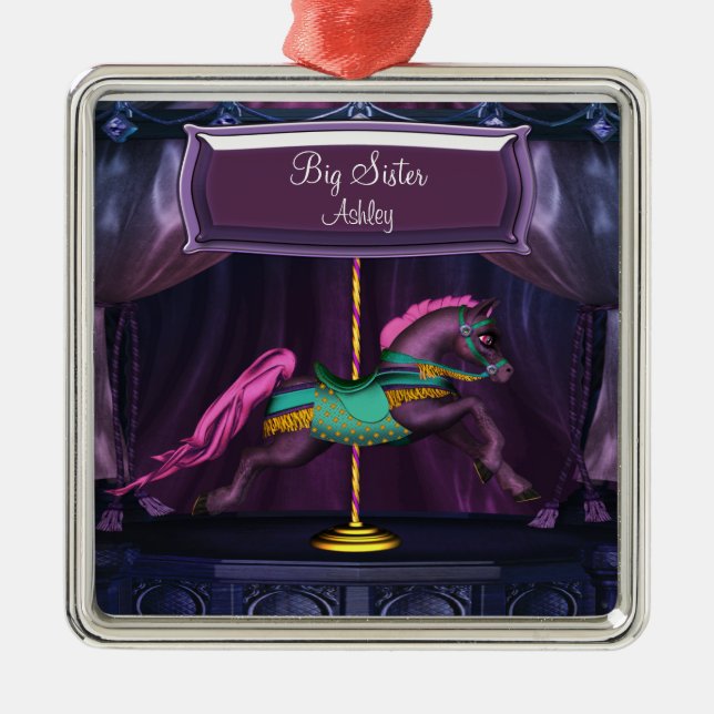 Carousel Pony Big Sister-julprydnad Julgransprydnad Metall (Framsidan)