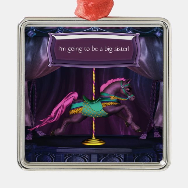 Carousel Pony Big Sister Keepsaké Ornamnet Julgransprydnad Metall (Framsidan)