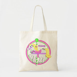 Carousel Pony med Ro Rosa och Grönt Tygkasse