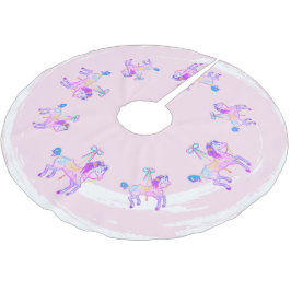 Carousel Pony träd skirt Julgransmatta Borstad Polyester