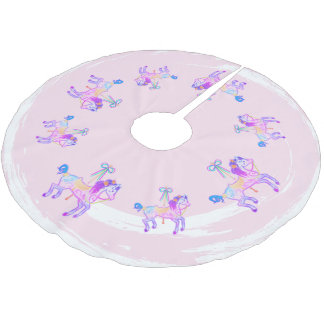 Carousel Pony träd skirt Julgransmatta Borstad Polyester