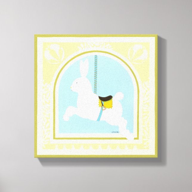 Carousel Rabbit från juni Erica Vess Canvastryck (Framsida)