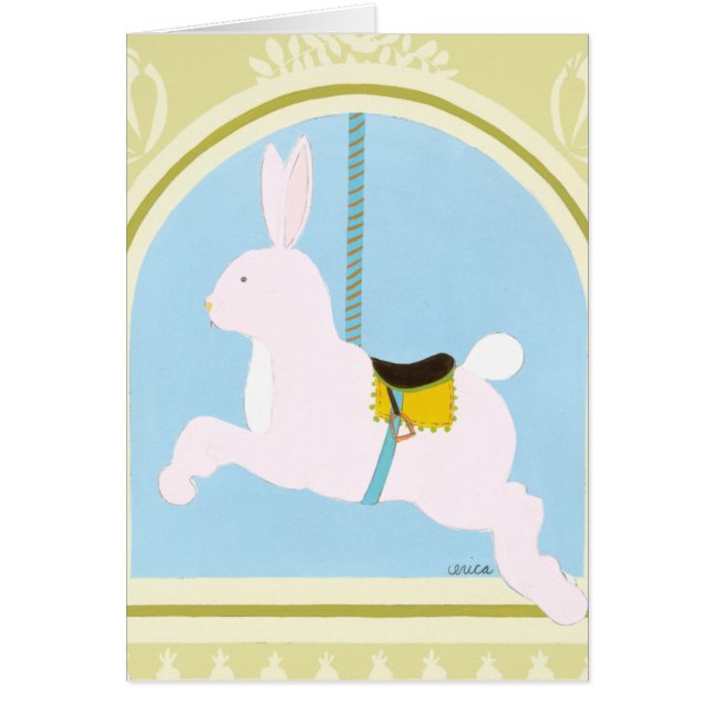 Carousel Rabbit från juni Erica Vess Hälsningskort (Framsidan)