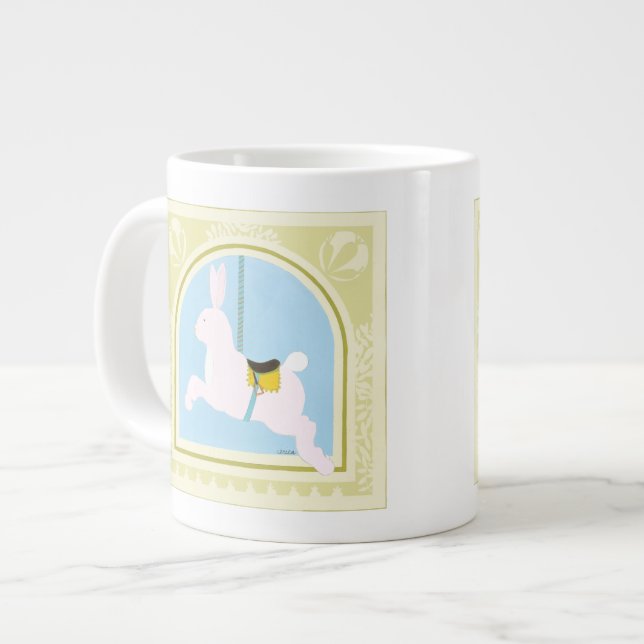 Carousel Rabbit från juni Erica Vess Jumbo Mugg (Framsida vänster)