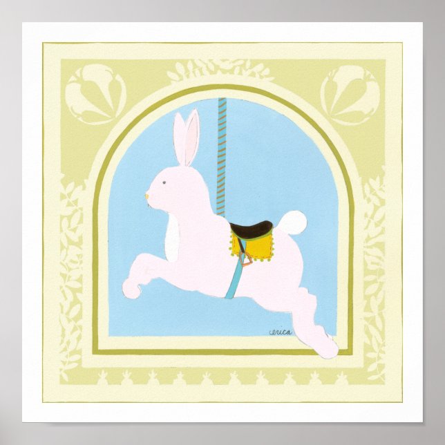 Carousel Rabbit från juni Erica Vess Poster (Framsidan)