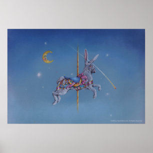 Carousel Rabbit Poster, Fine Art Poster