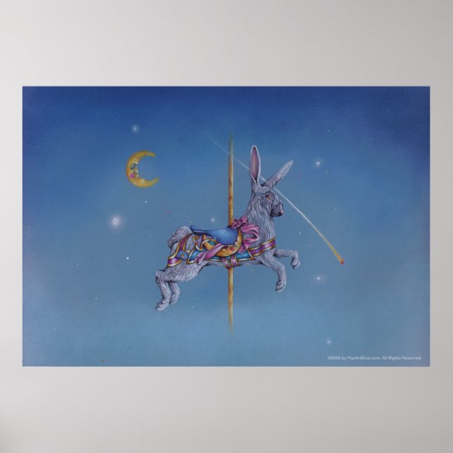 Carousel Rabbit Poster, Fine Art Poster (Framsidan)
