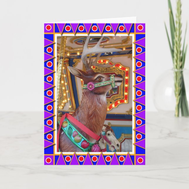 Carousel Reindeer Helgkort (Framsida)