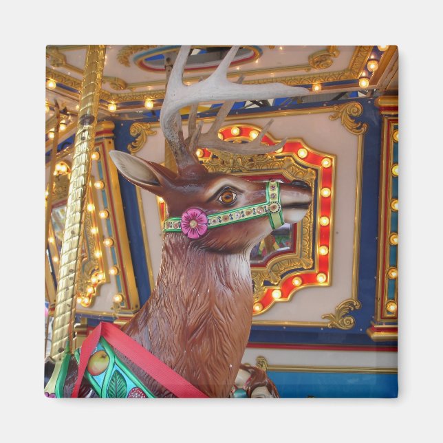 Carousel Reindeer Magnet (Framsidan)