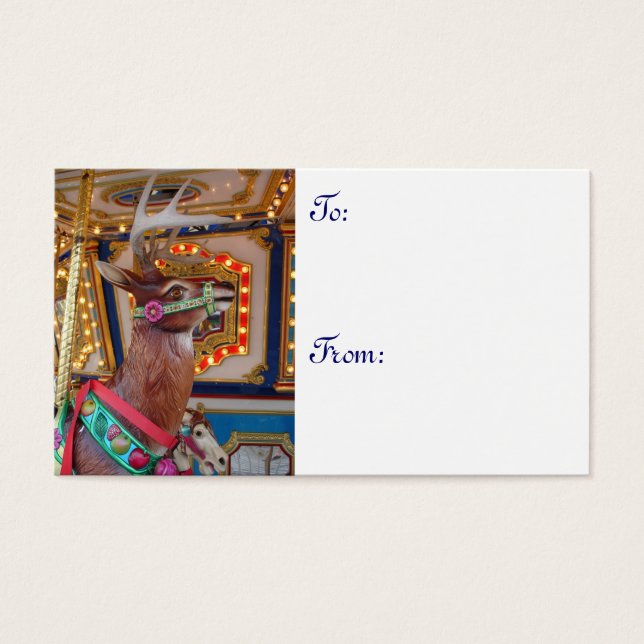 Carousel Reindeer Visitkort (Framsidan)