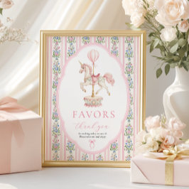 Carousel Rosa Birthday Favors-signatur Poster