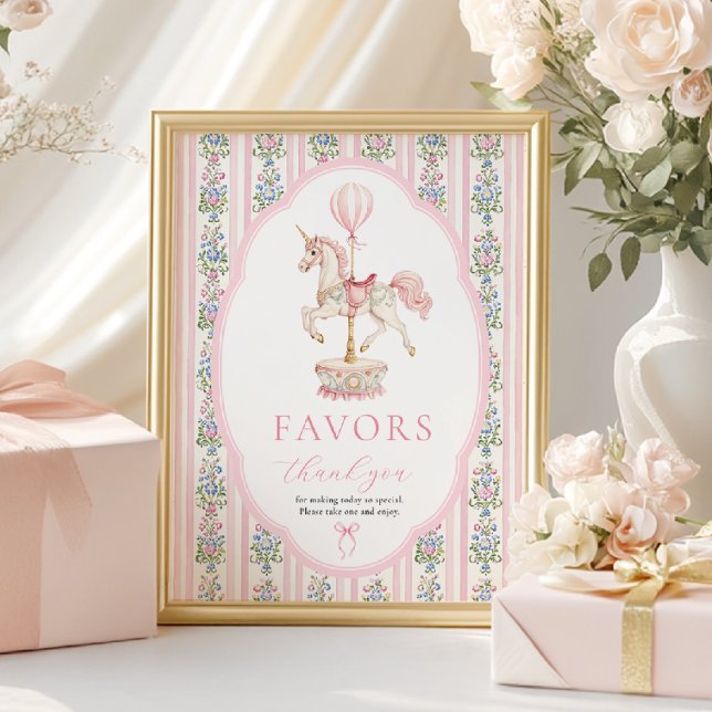 Carousel Rosa Birthday Favors-signatur Poster (Skapare uppladdad)