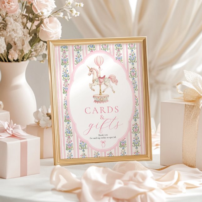 Carousel Rosa Cards and Gifts Sign Poster (Skapare uppladdad)