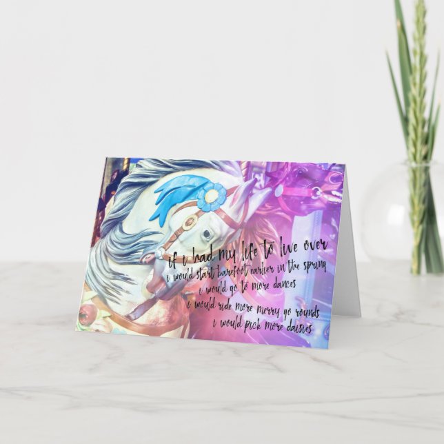 CAROUSEL ROUND Greeting Card Tack Kort (Framsida)