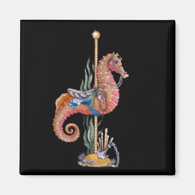 Carousel Seahorse Magnet (Framsidan)