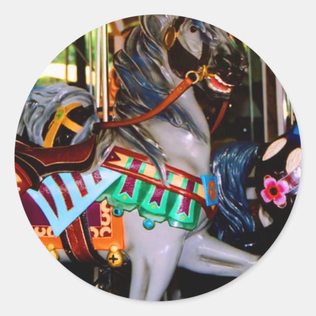 Carousel Sticker Runt Klistermärke (Framsida)
