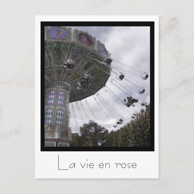 Carousel swing i Paris-postkort Vykort (Framsida)