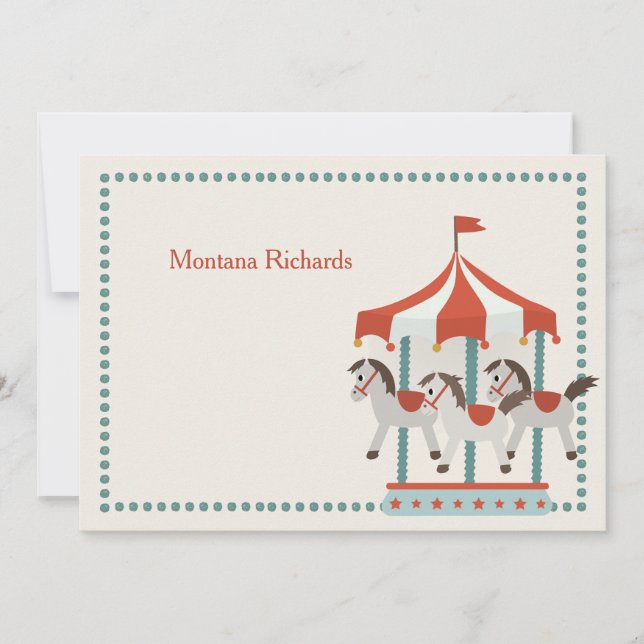 Carousel Tack Notecard Anteckningskort (Framsida)