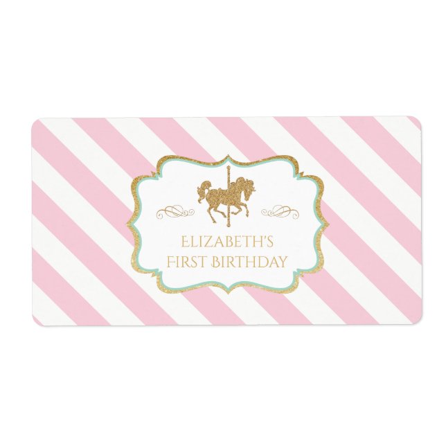 Carousel Vattenflaska Labels Fraktsedel (Framsidan)