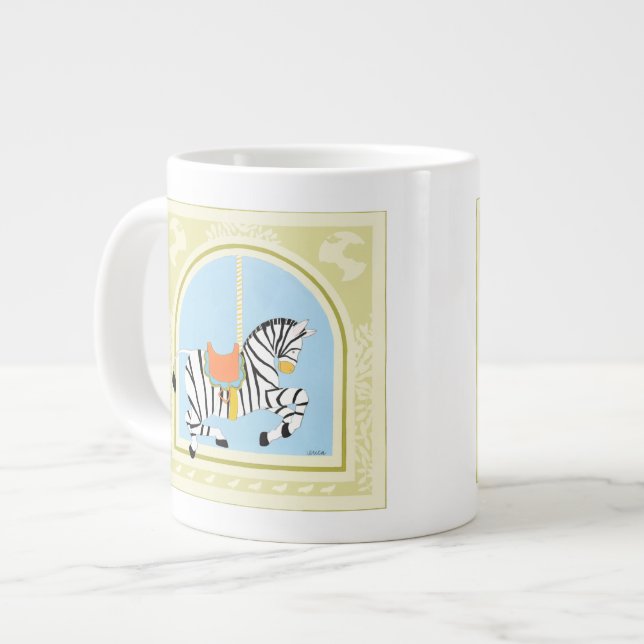 Carousel Zebra av June Erica Vess Jumbo Mugg (Framsida vänster)