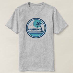Carova Beach North Carolina Palmträd Fåglar T Shirt