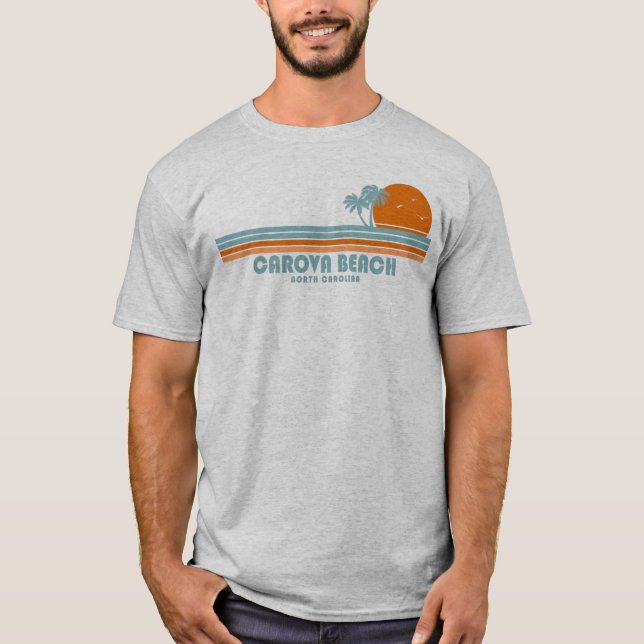 Carova Beach North Carolina Sol Handflatan Träd T Shirt (Framsida)