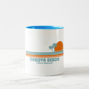 Carova Beach North Carolina Sol Handflatan Träd Två-Tonad Mugg