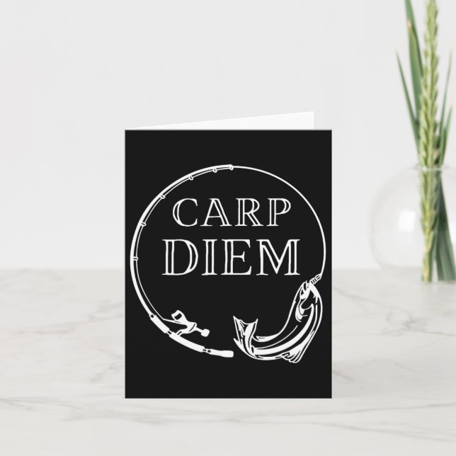 Carp Diem seize the carp Funny Fishing Carpe Diem Kort (Framsida)