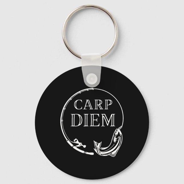 Carp Diem seize the carp Funny Fishing Carpe Diem Nyckelring (Framsida)