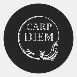 Carp Diem seize the carp Funny Fishing Carpe Diem Runt Klistermärke