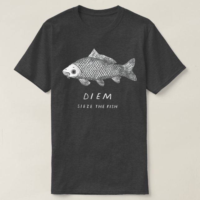 carp diem sieze the fish funny carpe diem  fishing t shirt (Design framsida)