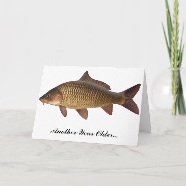 Carp Fishing Birthday Card Kort (Framsida)