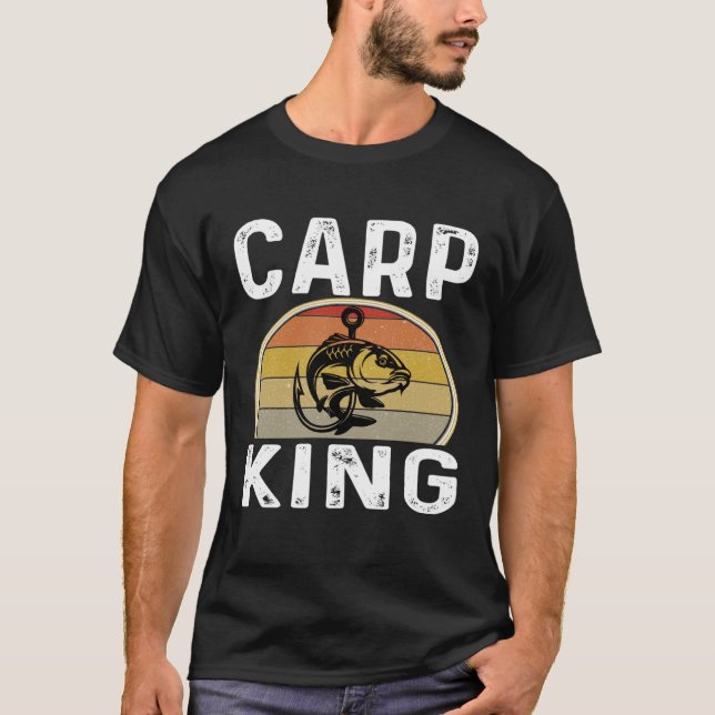 Carp King Funny Fishing Fisherman Dad Father Grand T Shirt (Framsida)
