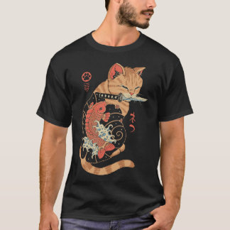 Carp Tattooed Cat T Shirt