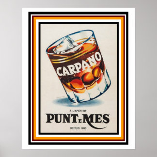 Carpano L'apertif Vintage Fransk Ad Poster 16 x 20