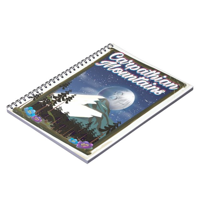Carpathian Mountains Travel-affisch Anteckningsbok Med Spiral (Vänstra Sidan)