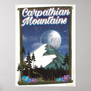 Carpathian Mountains Travel-affisch Poster