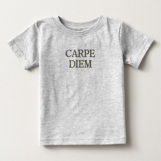 Carpe Diem baby grått T-shirt (Framsida)