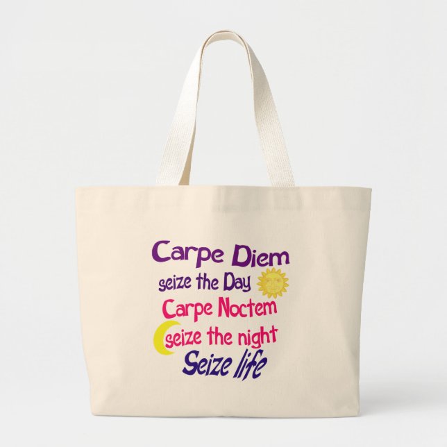 Carpe Diem Bag Jumbo Tygkasse (Framsidan)